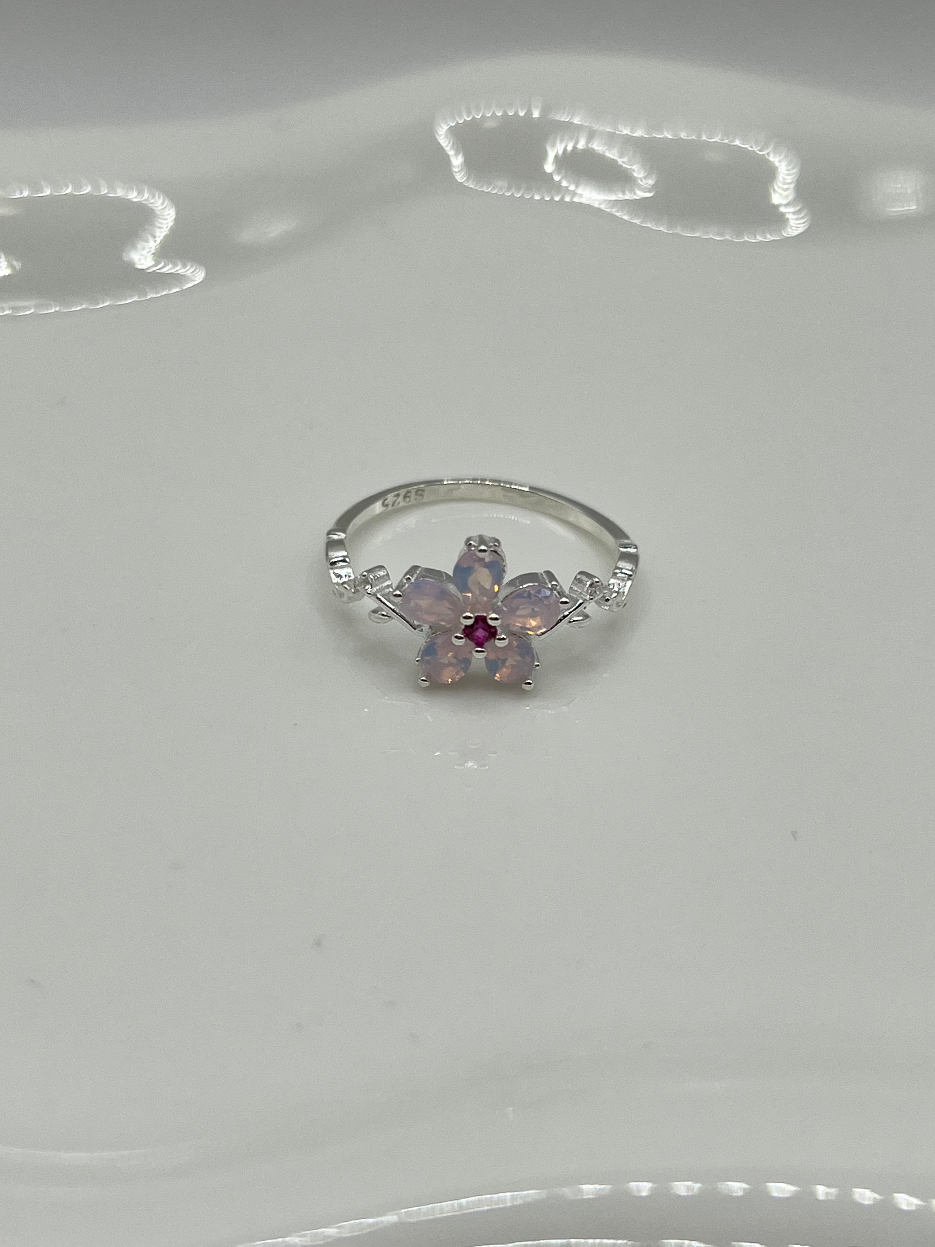 ANILLO FLOR ROSA OPALO - 7